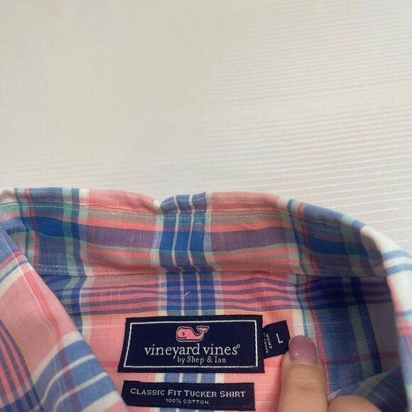 Vineyard Vines Classic Fit Plaid Button Up Tucker Shirt Size Large - Picture 3 of 8